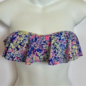 Victoria's Secret Floral Ruffled Bandeau Bikini Top